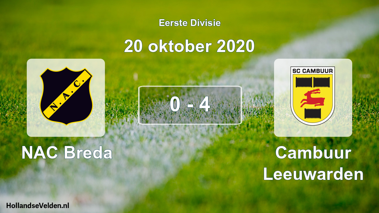 Total number of matches played: NAC Breda - Cambuur Leeuwarden 0 - 4 (20 October 2020)