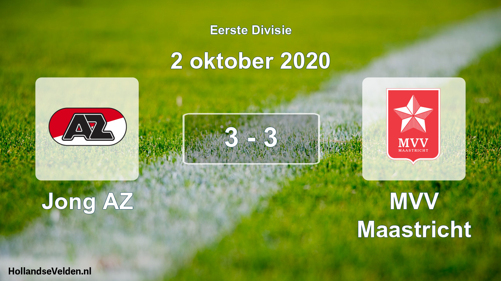 Total number of matches played: Jong AZ - MVV Maastricht 3 - 3 (2 October 2020)
