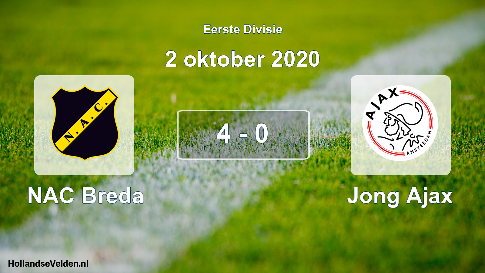 Total number of matches played: NAC Breda - Jong Ajax 4 - 0 (2 October 2020)