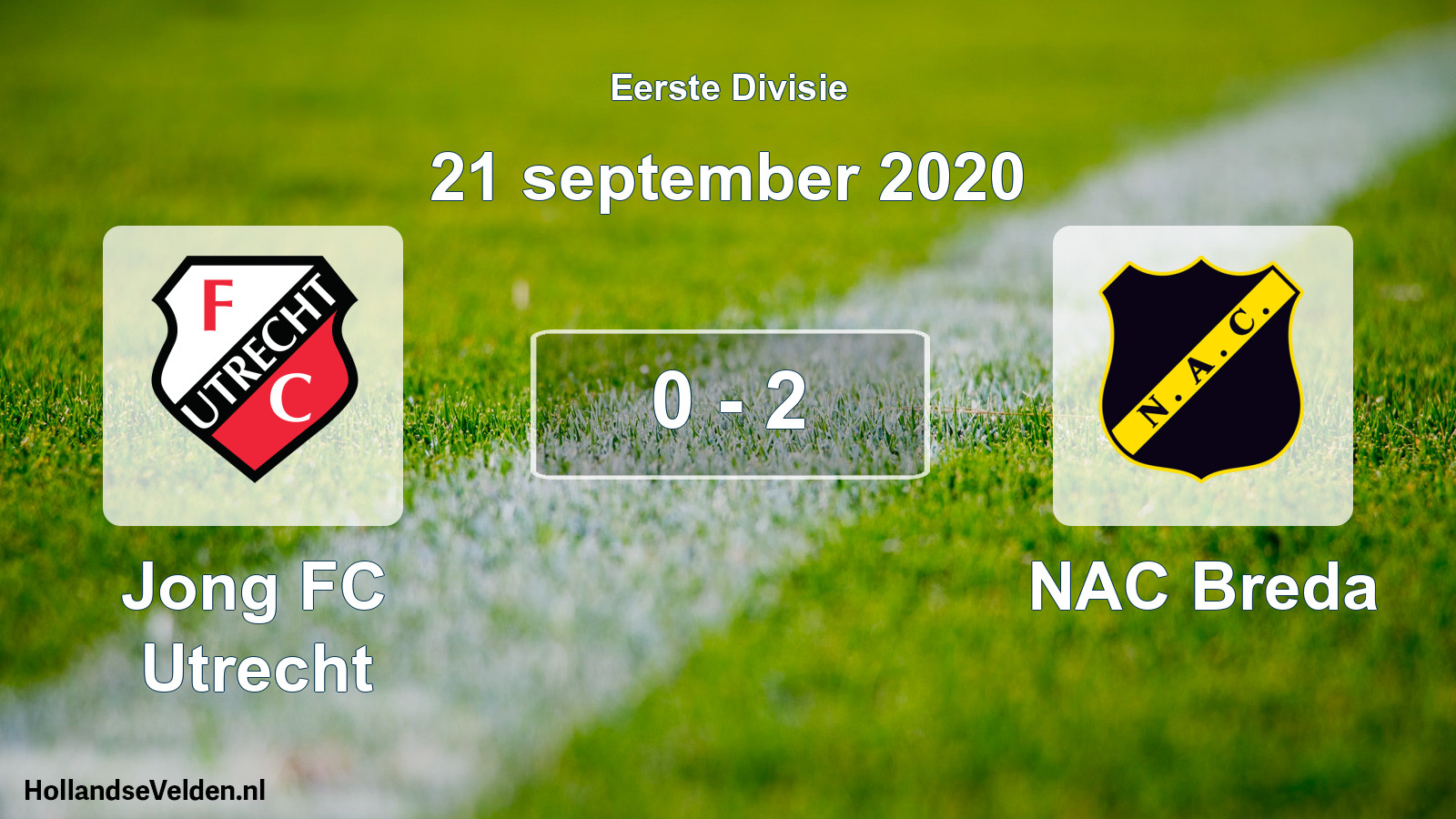 Gespeelde wedstrijd: Jong FC Utrecht - NAC Breda 0 - 2 (21 september 2020)