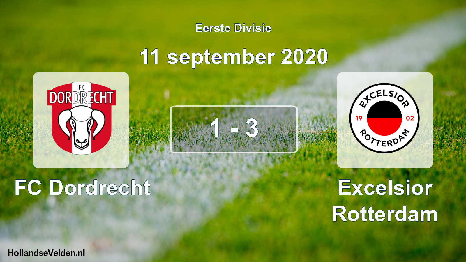 Total number of matches played: FC Dordrecht - Excelsior Rotterdam 1 - 3 (11 September 2020)