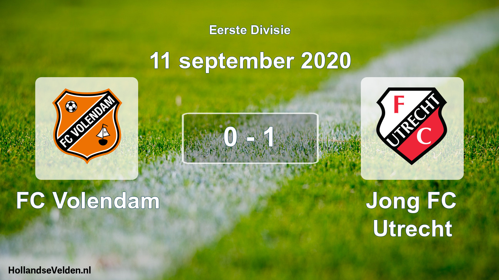 Total number of matches played: FC Volendam - Jong FC Utrecht 0 - 1 (11 September 2020)