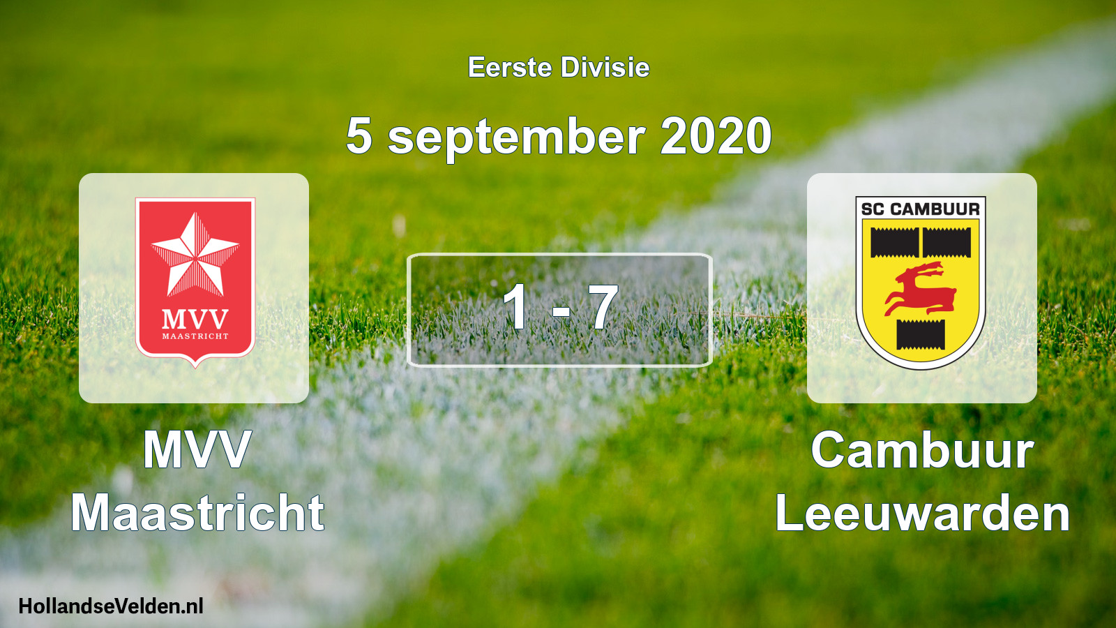Total number of matches played: MVV Maastricht - Cambuur Leeuwarden 1 - 7 (5 September 2020)