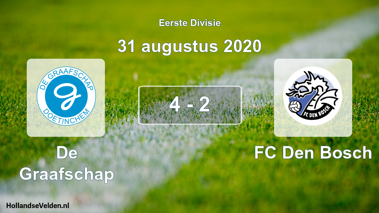Total number of matches played: De Graafschap - FC Den Bosch 4 - 2 (31 August 2020)