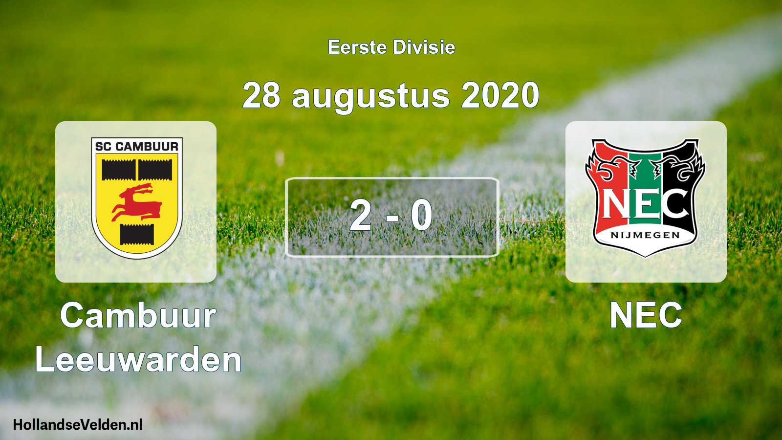 Total number of matches played: Cambuur Leeuwarden - NEC 2 - 0 (28 August 2020)