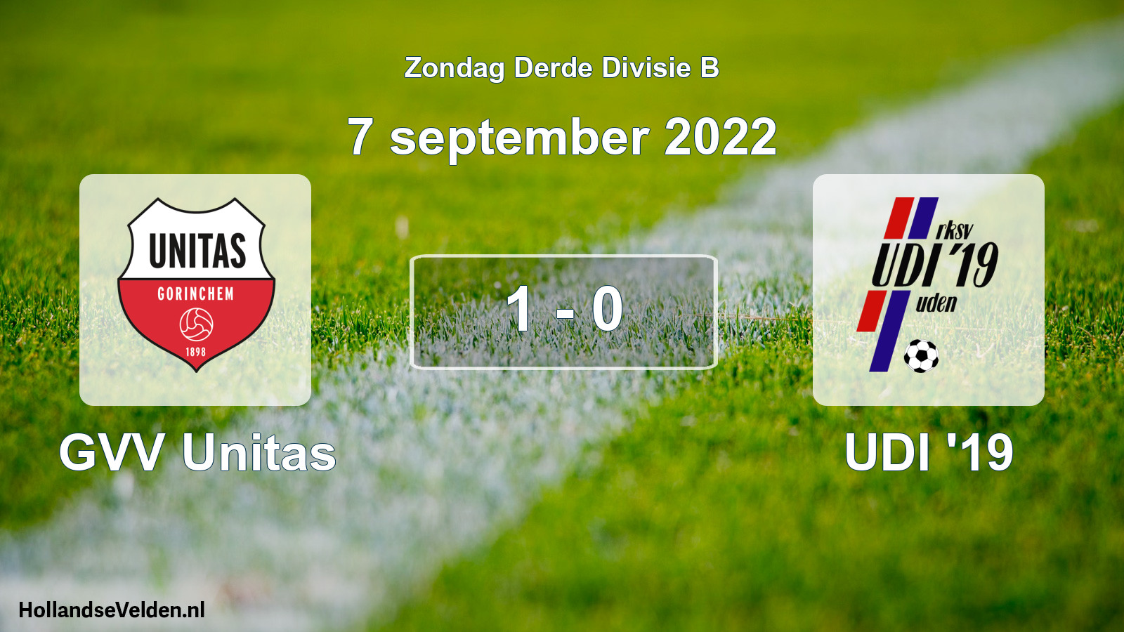 Total number of matches played: GVV Unitas - UDI '19 1 - 0 (7 September 2022)