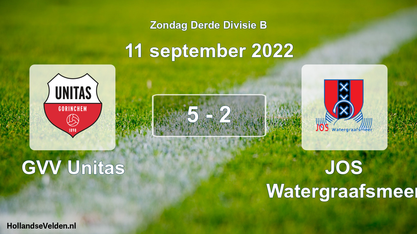Total number of matches played: GVV Unitas - JOS Watergraafsmeer 5 - 2 (11 September 2022)