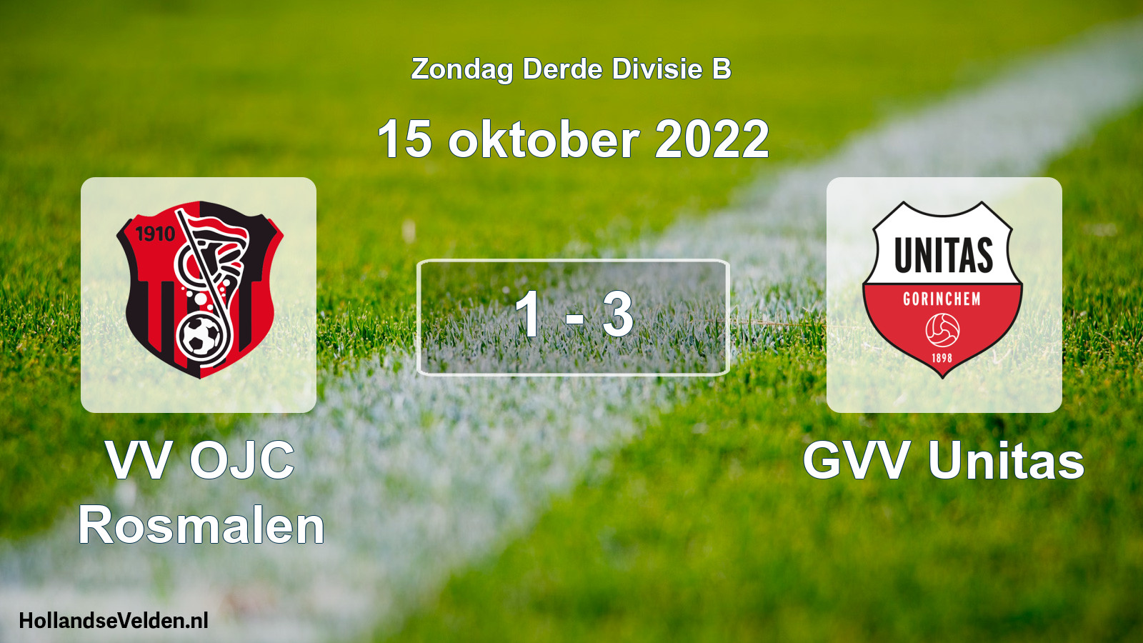 Total number of matches played: VV OJC Rosmalen - GVV Unitas 1 - 3 (15 October 2022)