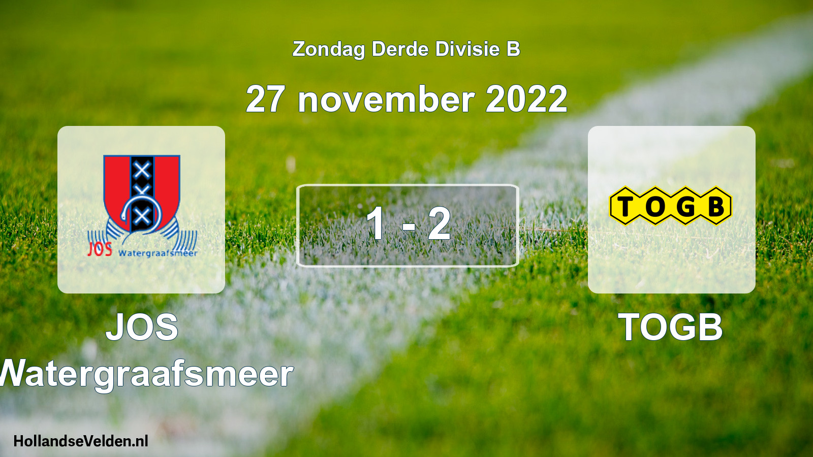 Total number of matches played: JOS Watergraafsmeer - TOGB 1 - 2 (27 November 2022)