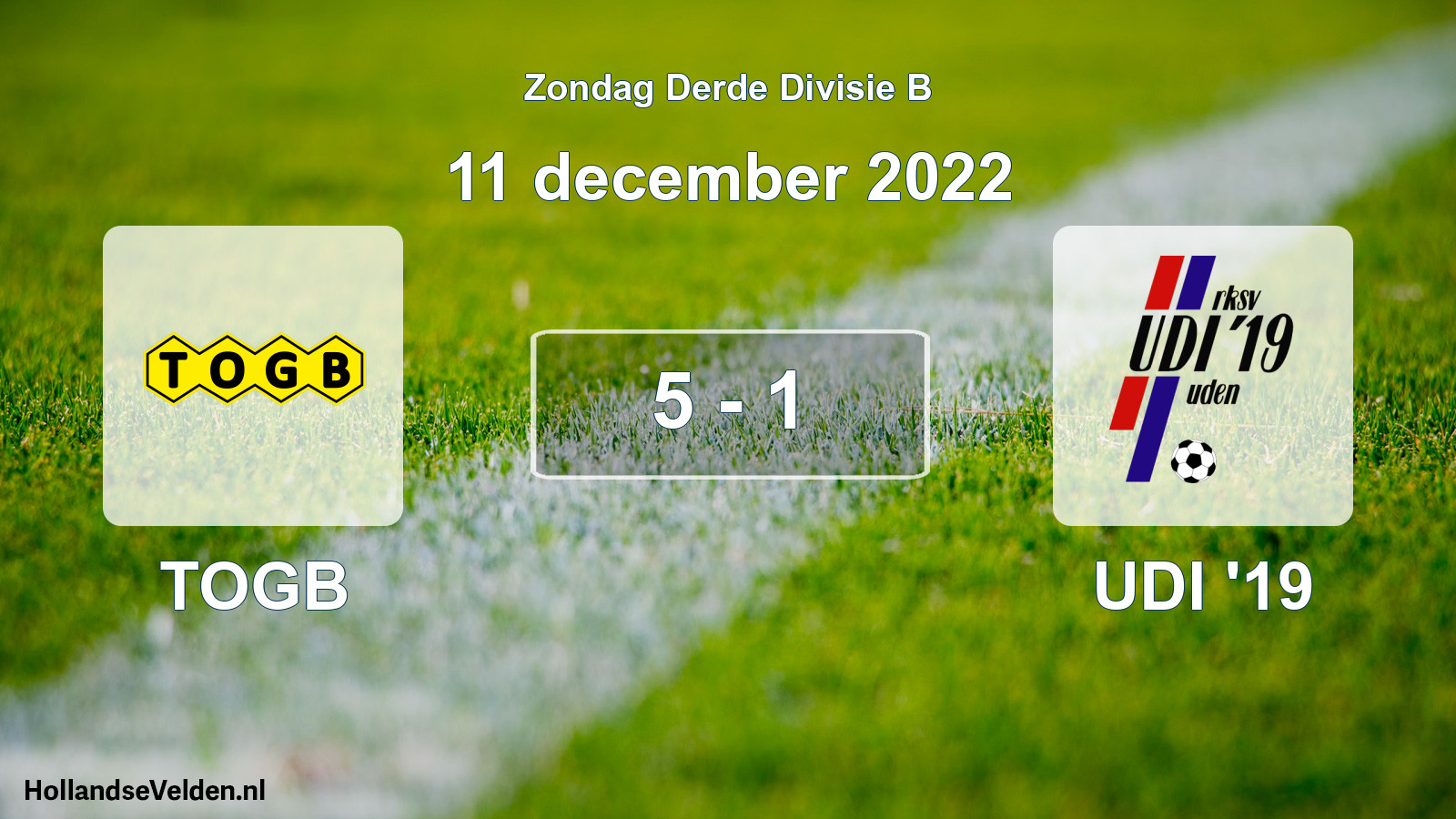 Total number of matches played: TOGB - UDI '19 5 - 1 (11 December 2022)