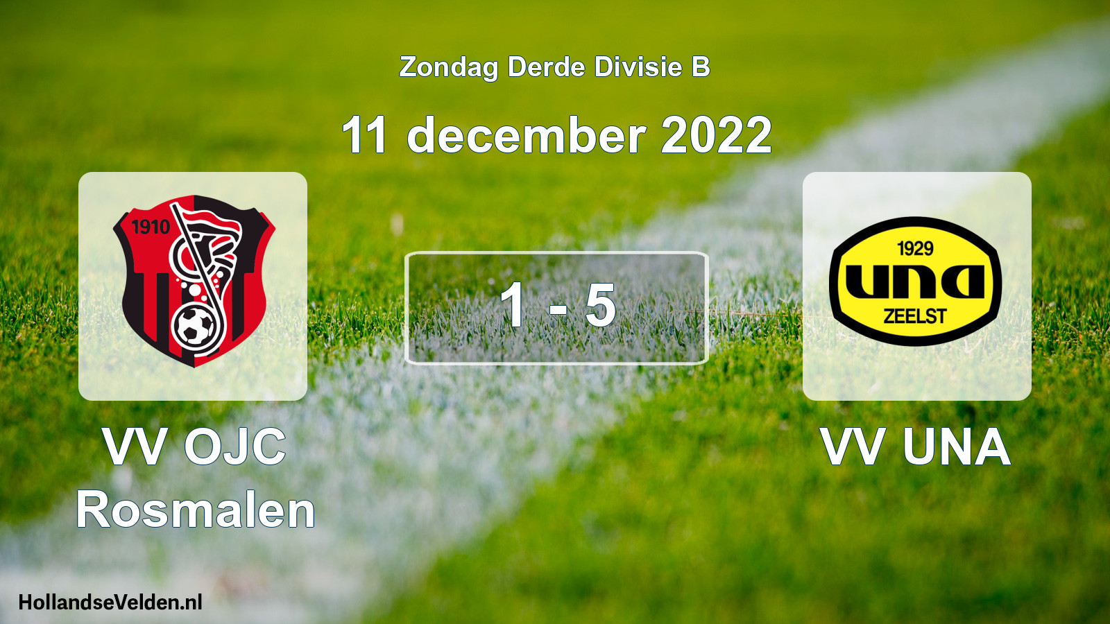 Total number of matches played: VV OJC Rosmalen - VV UNA 1 - 5 (11 December 2022)