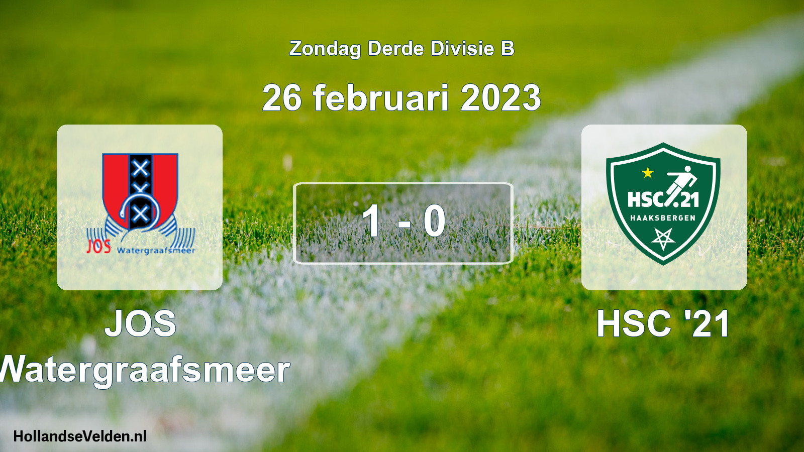Total number of matches played: JOS Watergraafsmeer - HSC '21 1 - 0 (26 February 2023)