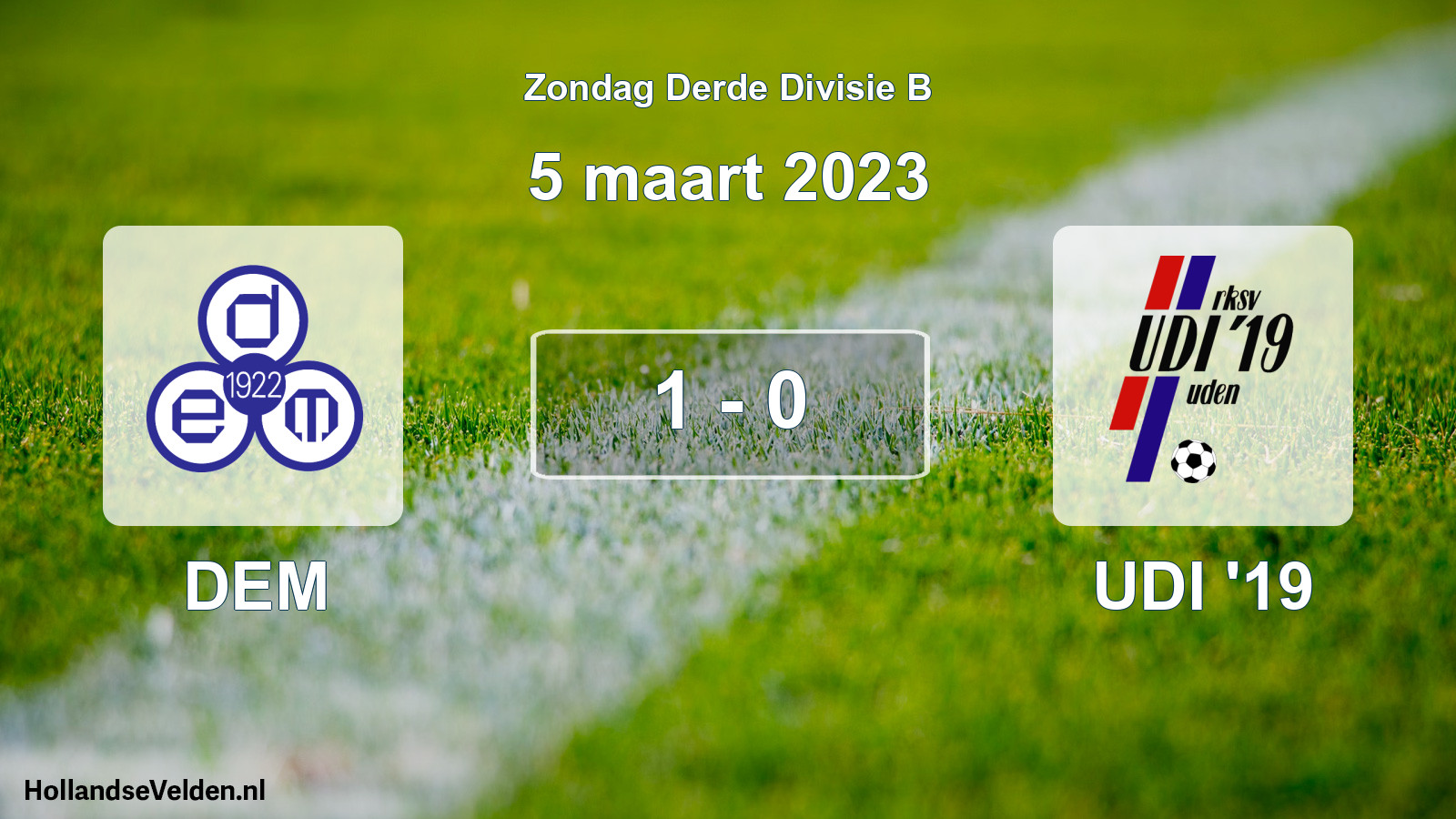 Total number of matches played: DEM - UDI '19 1 - 0 (5 March 2023)