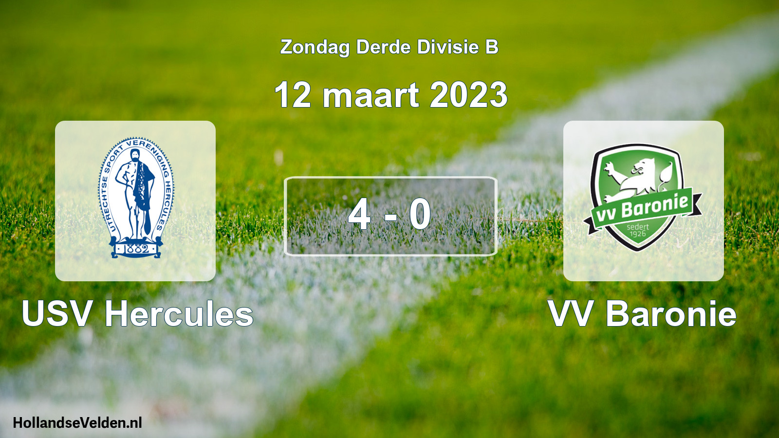 Total number of matches played: USV Hercules - VV Baronie 4 - 0 (12 March 2023)