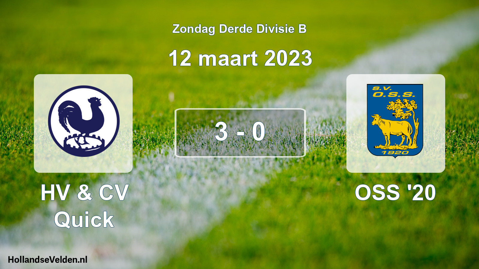 Total number of matches played: HV & CV Quick - OSS '20 3 - 0 (12 March 2023)