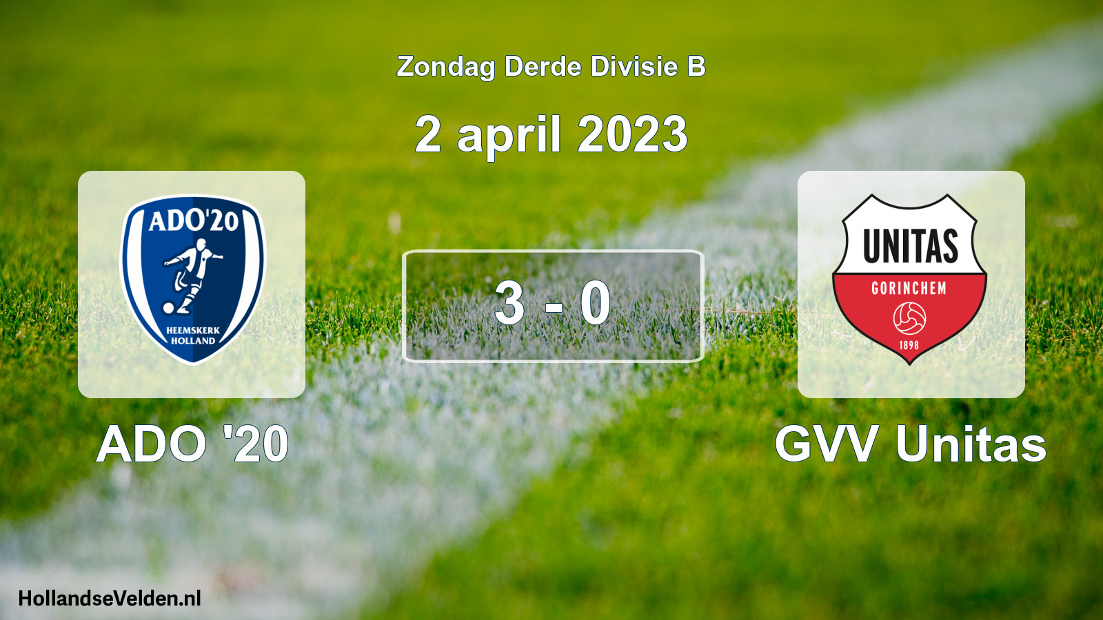 Total number of matches played: ADO '20 - GVV Unitas 3 - 0 (2 April 2023)