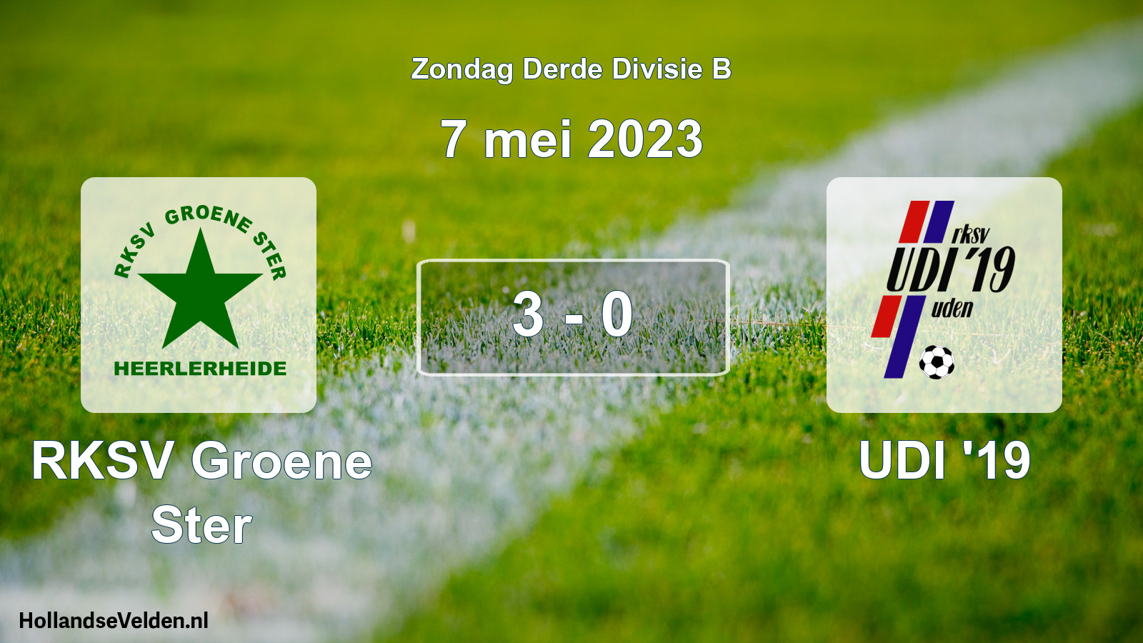 Total number of matches played: RKSV Groene Ster - UDI '19 3 - 0 (7 May 2023)