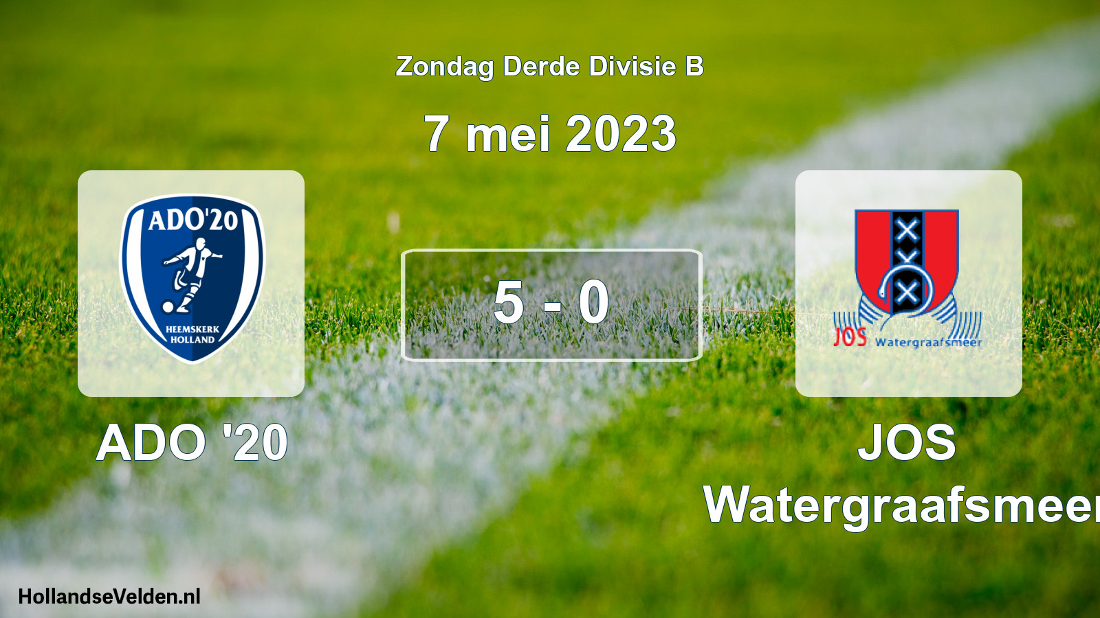 Total number of matches played: ADO '20 - JOS Watergraafsmeer 5 - 0 (7 May 2023)