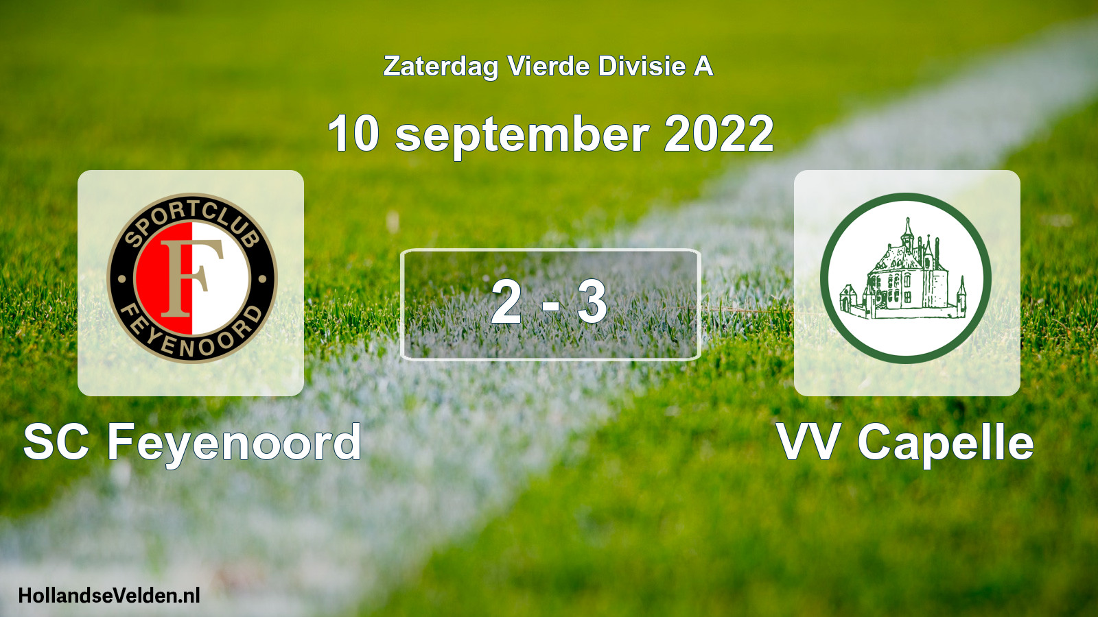 Total number of matches played: SC Feyenoord - VV Capelle 2 - 3 (10 September 2022)