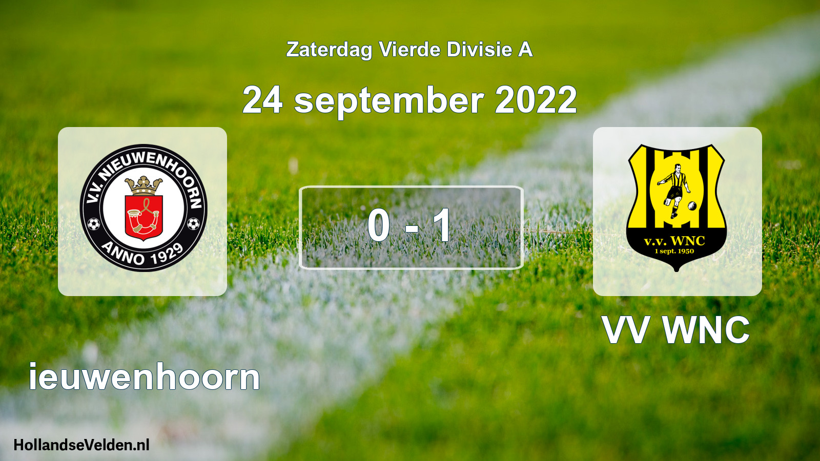 Total number of matches played: Nieuwenhoorn - VV WNC 0 - 1 (24 September 2022)