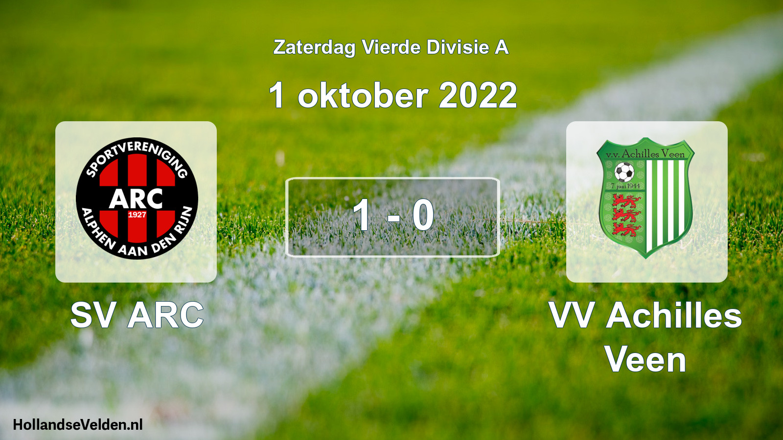 Total number of matches played: SV ARC - VV Achilles Veen 1 - 0 (1 October 2022)