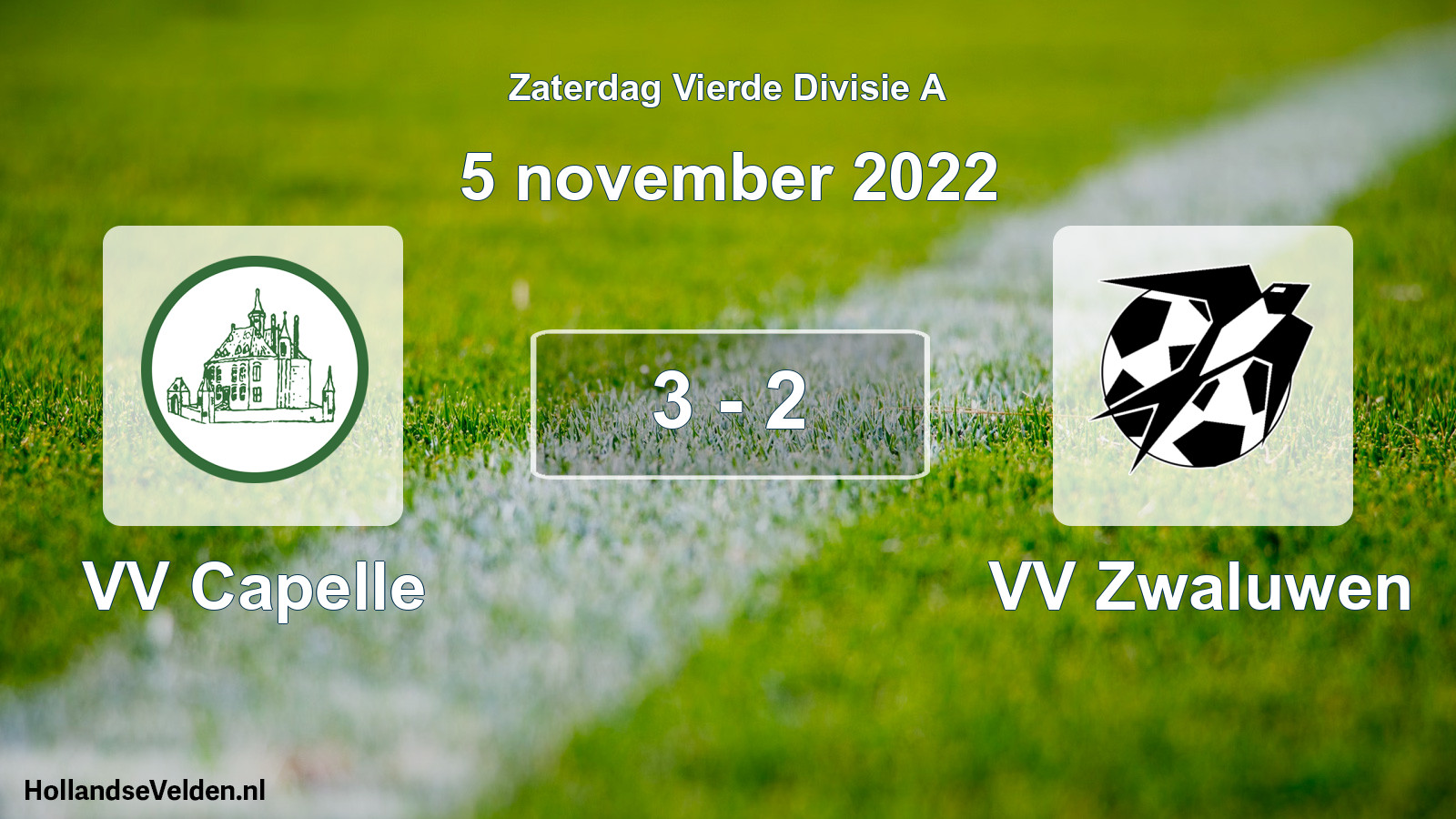 Total number of matches played: VV Capelle - VV Zwaluwen 3 - 2 (5 November 2022)