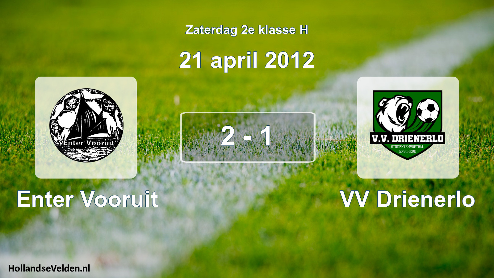 Total number of matches played: Enter Vooruit - VV Drienerlo 2 - 1 (21 April 2012)
