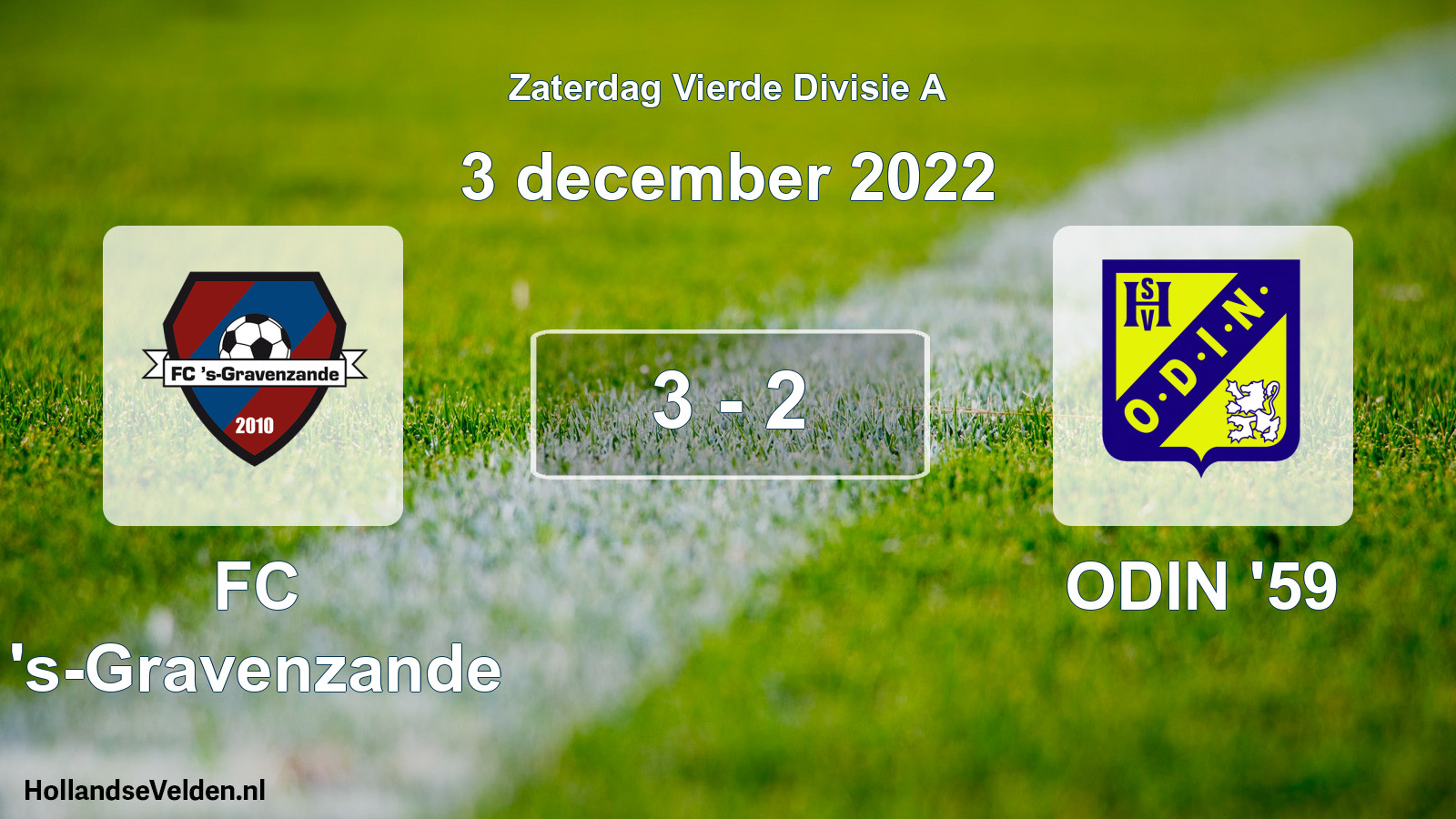 Total number of matches played: FC 's-Gravenzande - ODIN '59 3 - 2 (3 December 2022)