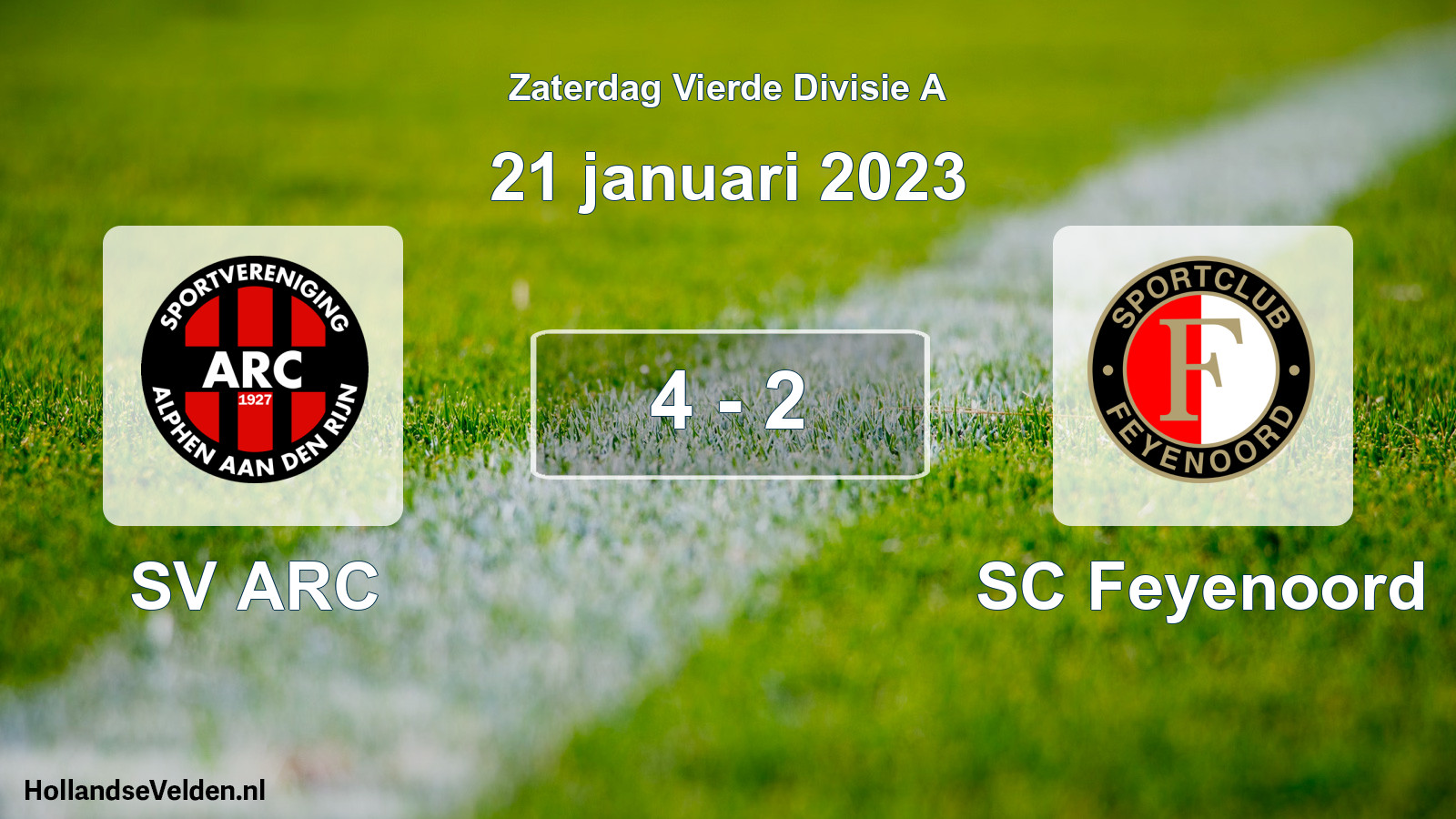 Total number of matches played: SV ARC - SC Feyenoord 4 - 2 (21 January 2023)