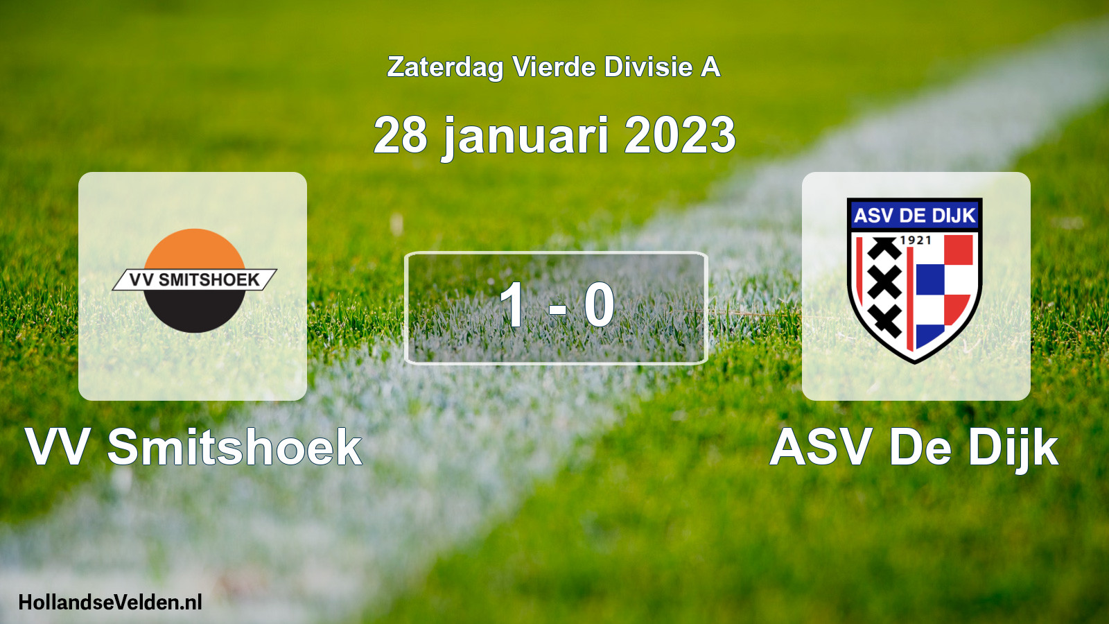 Total number of matches played: VV Smitshoek - ASV De Dijk 1 - 0 (28 January 2023)