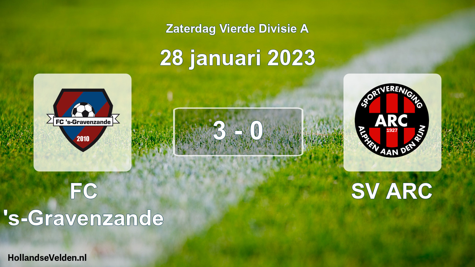 Total number of matches played: FC 's-Gravenzande - SV ARC 3 - 0 (28 January 2023)