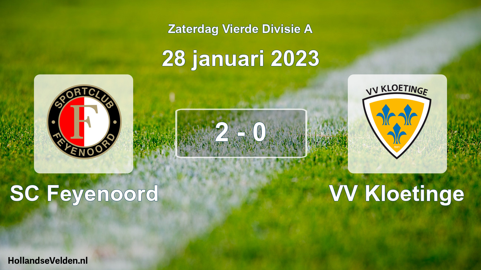 Total number of matches played: SC Feyenoord - VV Kloetinge 2 - 0 (28 January 2023)