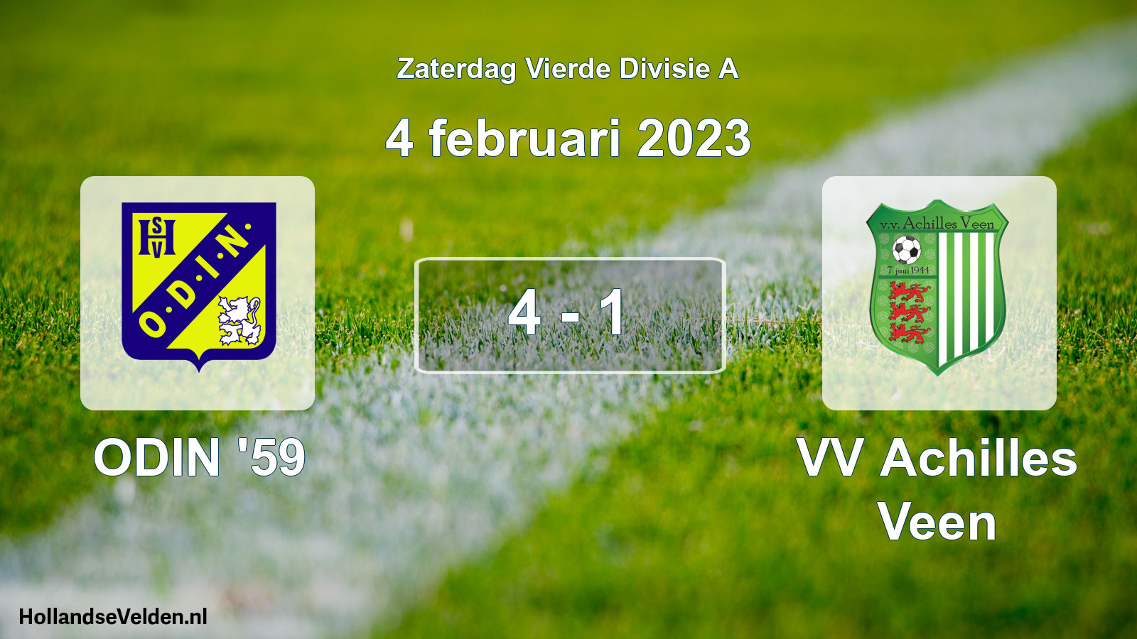 Total number of matches played: ODIN '59 - VV Achilles Veen 4 - 1 (4 February 2023)