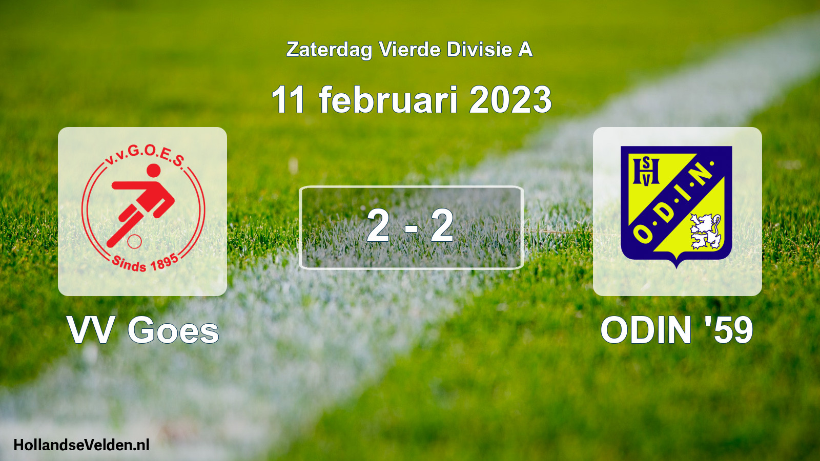 Total number of matches played: VV Goes - ODIN '59 2 - 2 (11 February 2023)