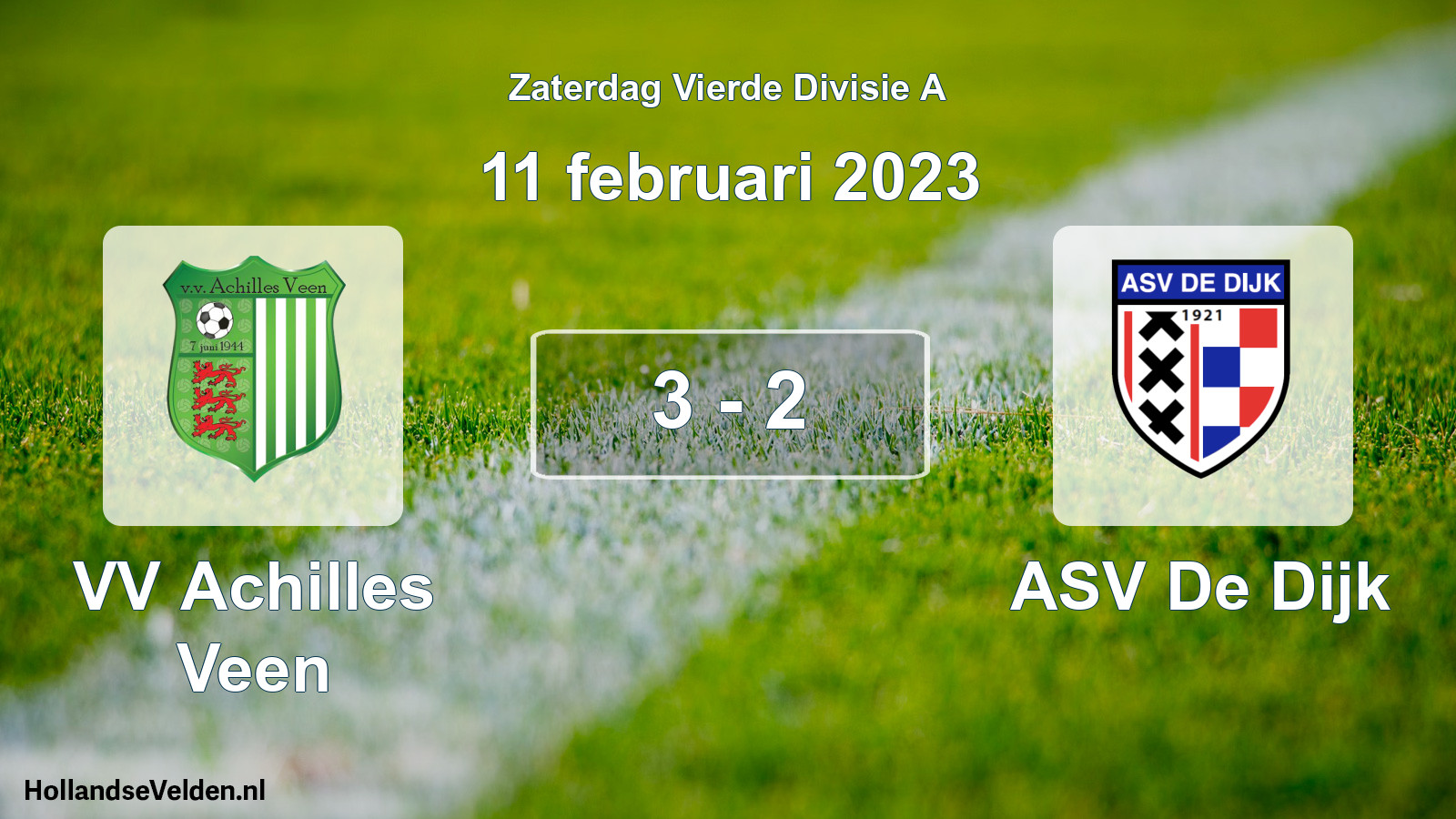 Total number of matches played: VV Achilles Veen - ASV De Dijk 3 - 2 (11 February 2023)