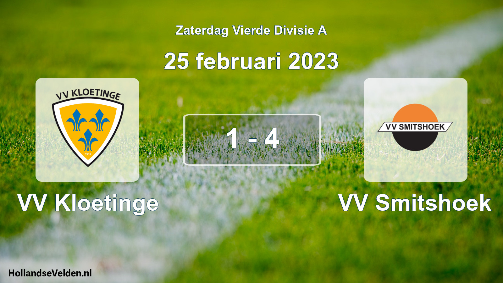 Total number of matches played: VV Kloetinge - VV Smitshoek 1 - 4 (25 February 2023)