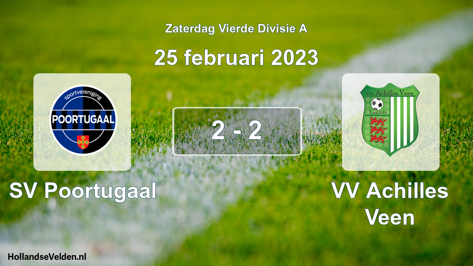 Total number of matches played: SV Poortugaal - VV Achilles Veen 2 - 2 (25 February 2023)