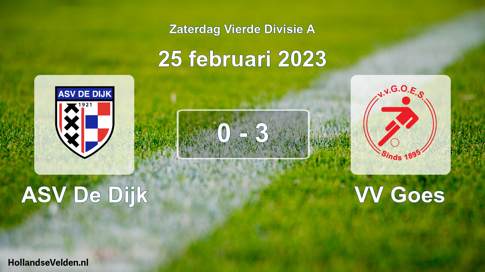 Total number of matches played: ASV De Dijk - VV Goes 0 - 3 (25 February 2023)