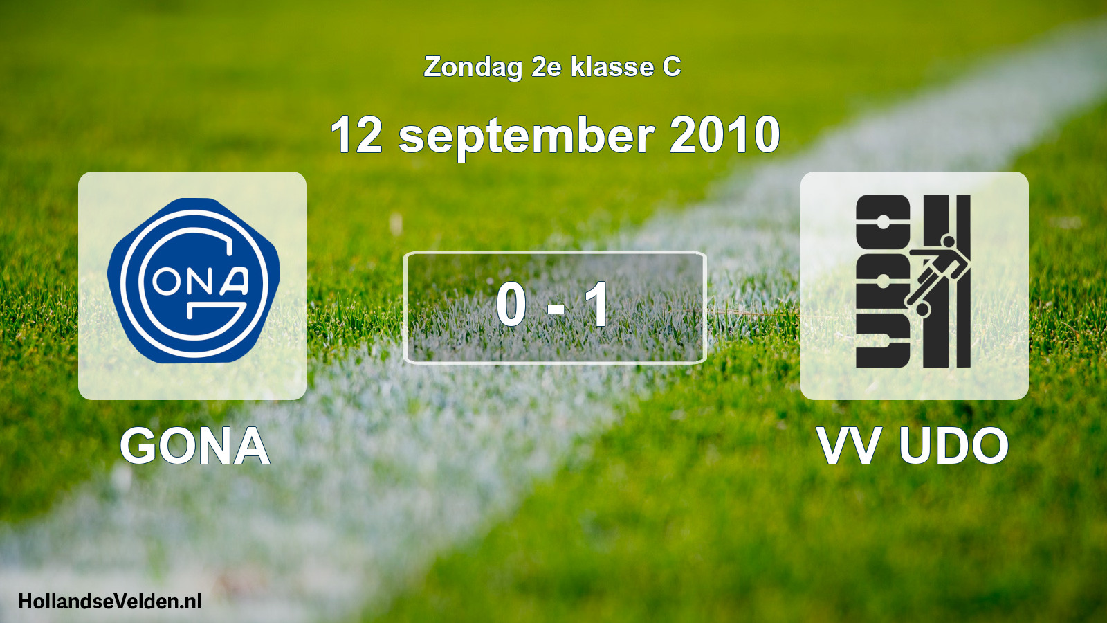 Total number of matches played: GONA - VV UDO 0 - 1 (12 September 2010)