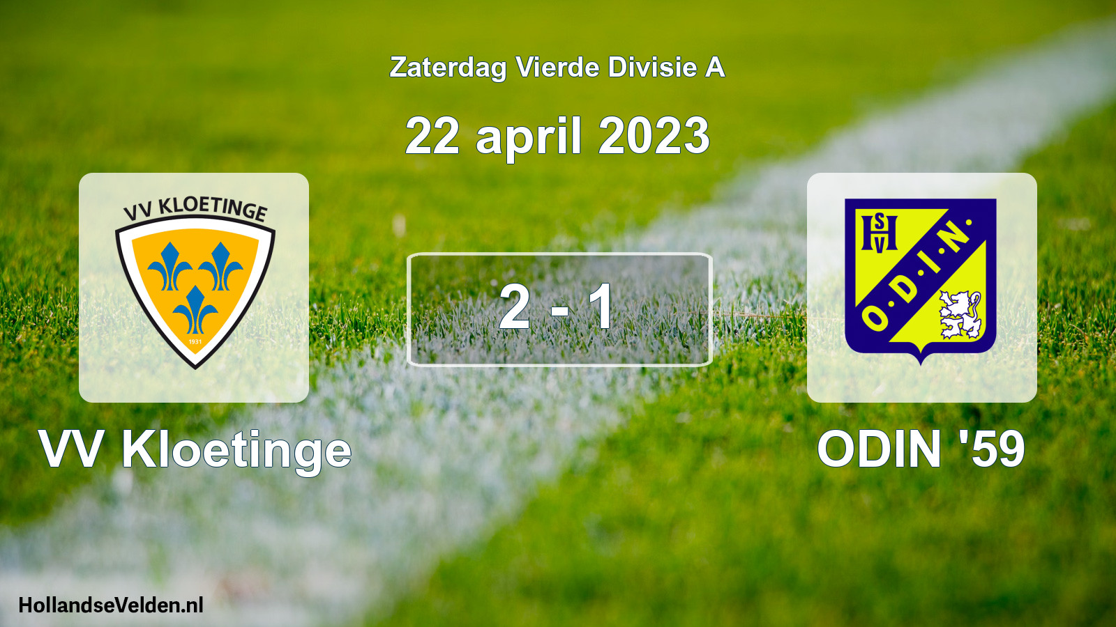 Total number of matches played: VV Kloetinge - ODIN '59 2 - 1 (22 April 2023)