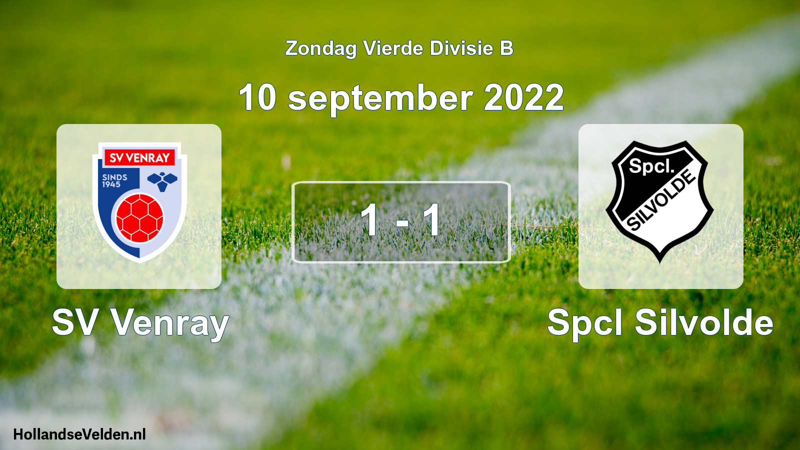 Gespeelde wedstrijd: SV Venray - Spcl Silvolde 1 - 1 (10 september 2022)