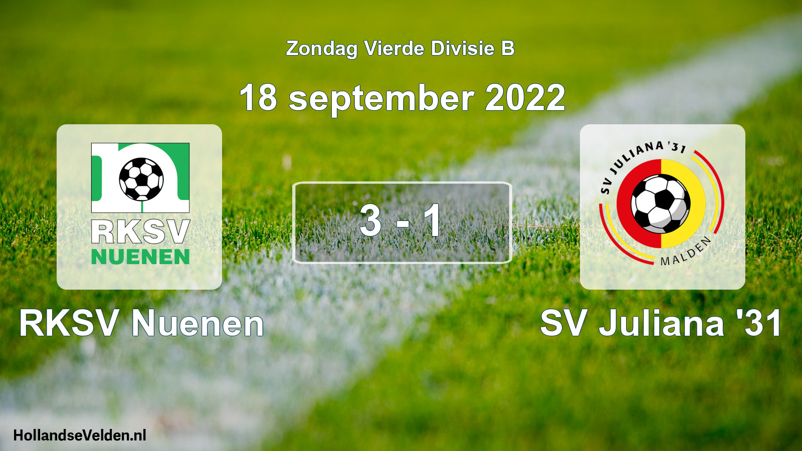 Total number of matches played: RKSV Nuenen - SV Juliana '31 3 - 1 (18 September 2022)