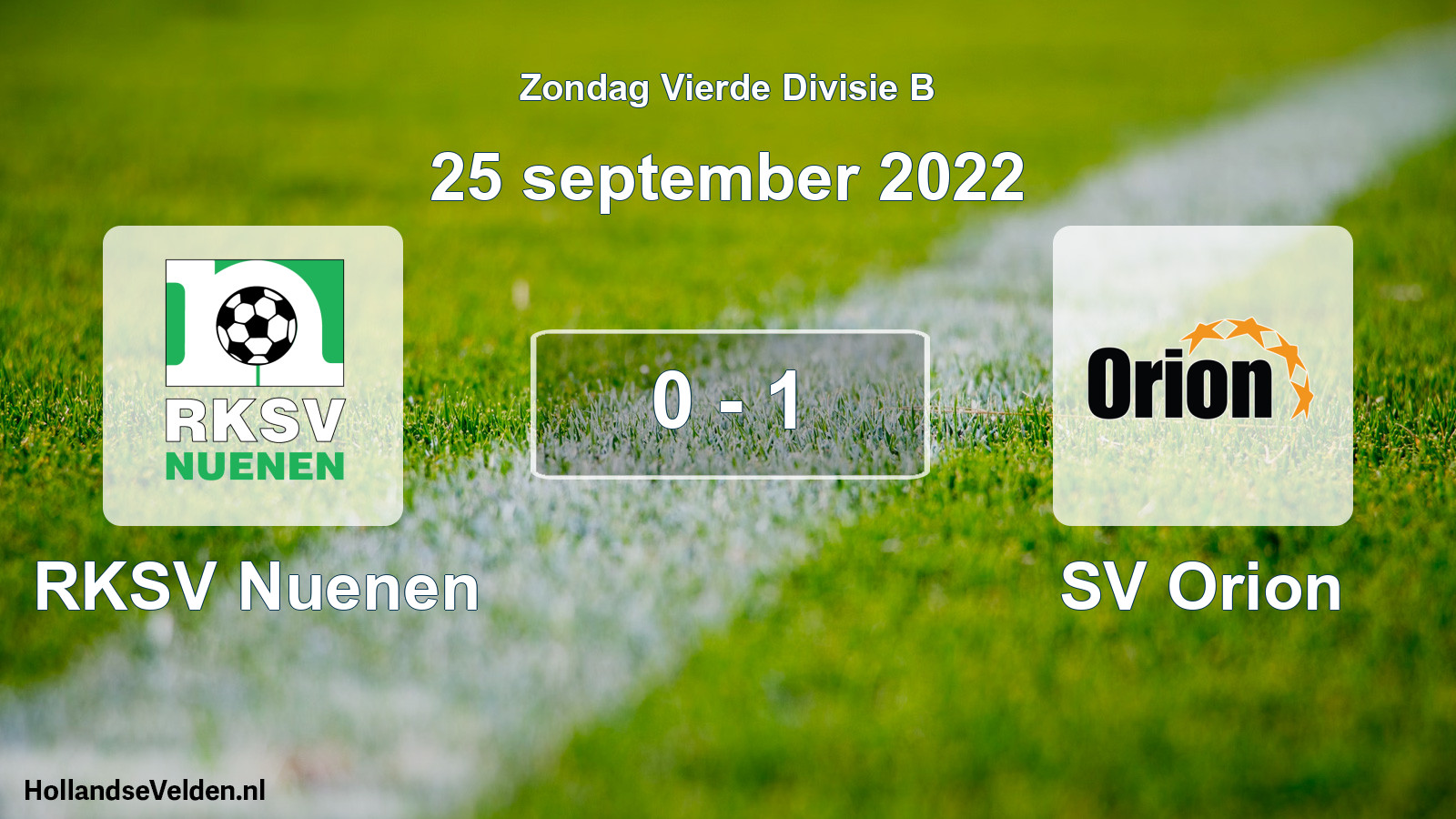 Total number of matches played: RKSV Nuenen - SV Orion 0 - 1 (25 September 2022)