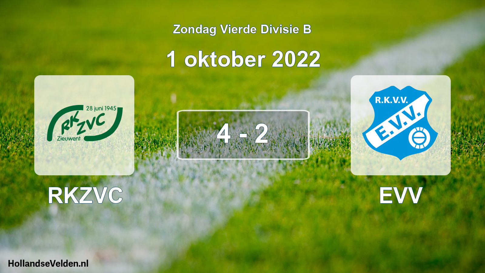 Total number of matches played: RKZVC - EVV 4 - 2 (1 October 2022)