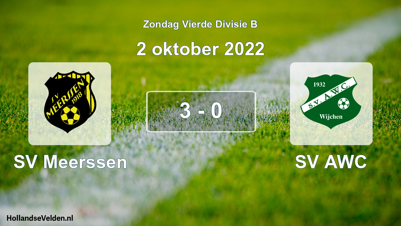 Total number of matches played: SV Meerssen - SV AWC 3 - 0 (2 October 2022)