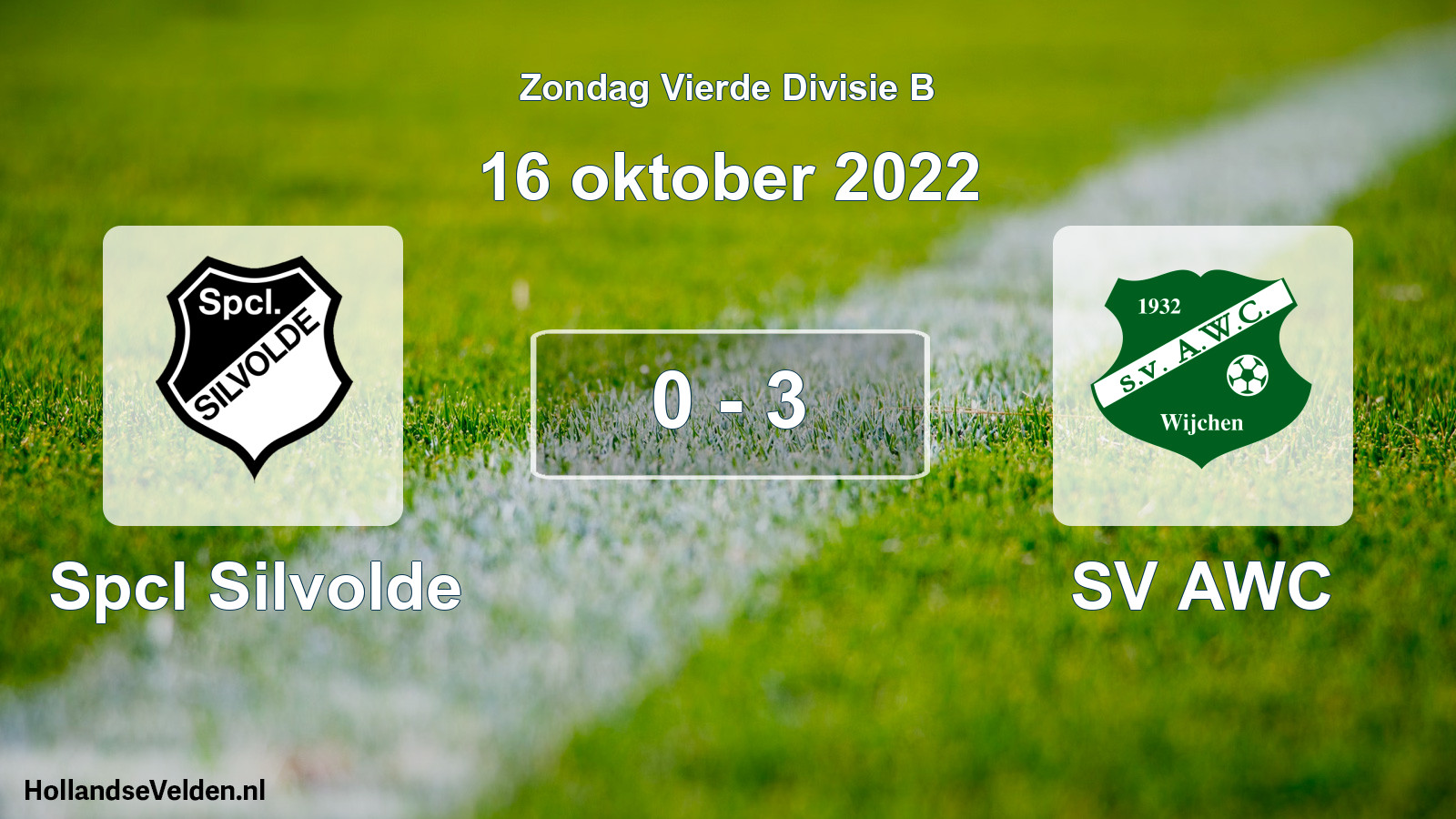 Total number of matches played: Spcl Silvolde - SV AWC 0 - 3 (16 October 2022)