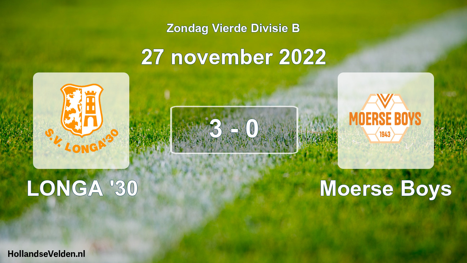 Total number of matches played: LONGA '30 - Moerse Boys 3 - 0 (27 November 2022)