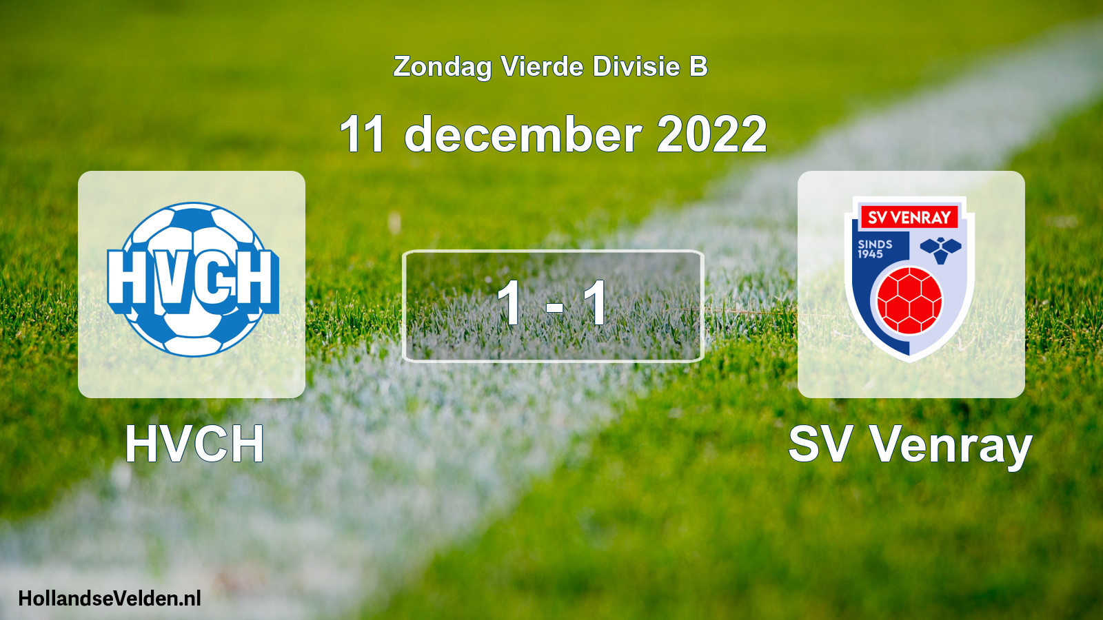 Total number of matches played: HVCH - SV Venray 1 - 1 (11 December 2022)
