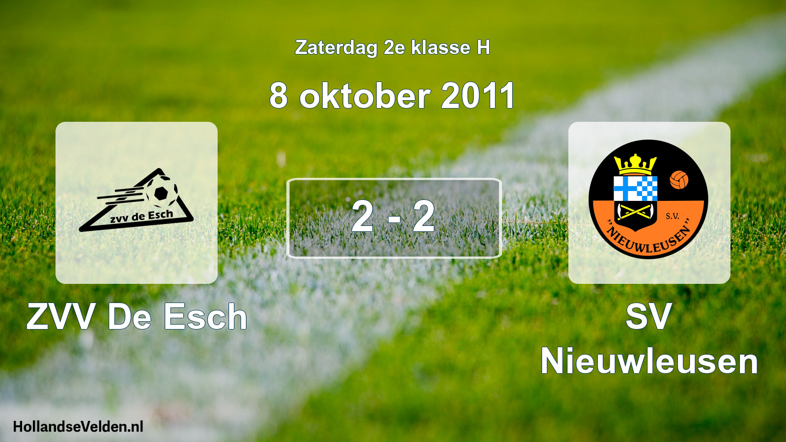 Total number of matches played: ZVV De Esch - SV Nieuwleusen 2 - 2 (8 October 2011)