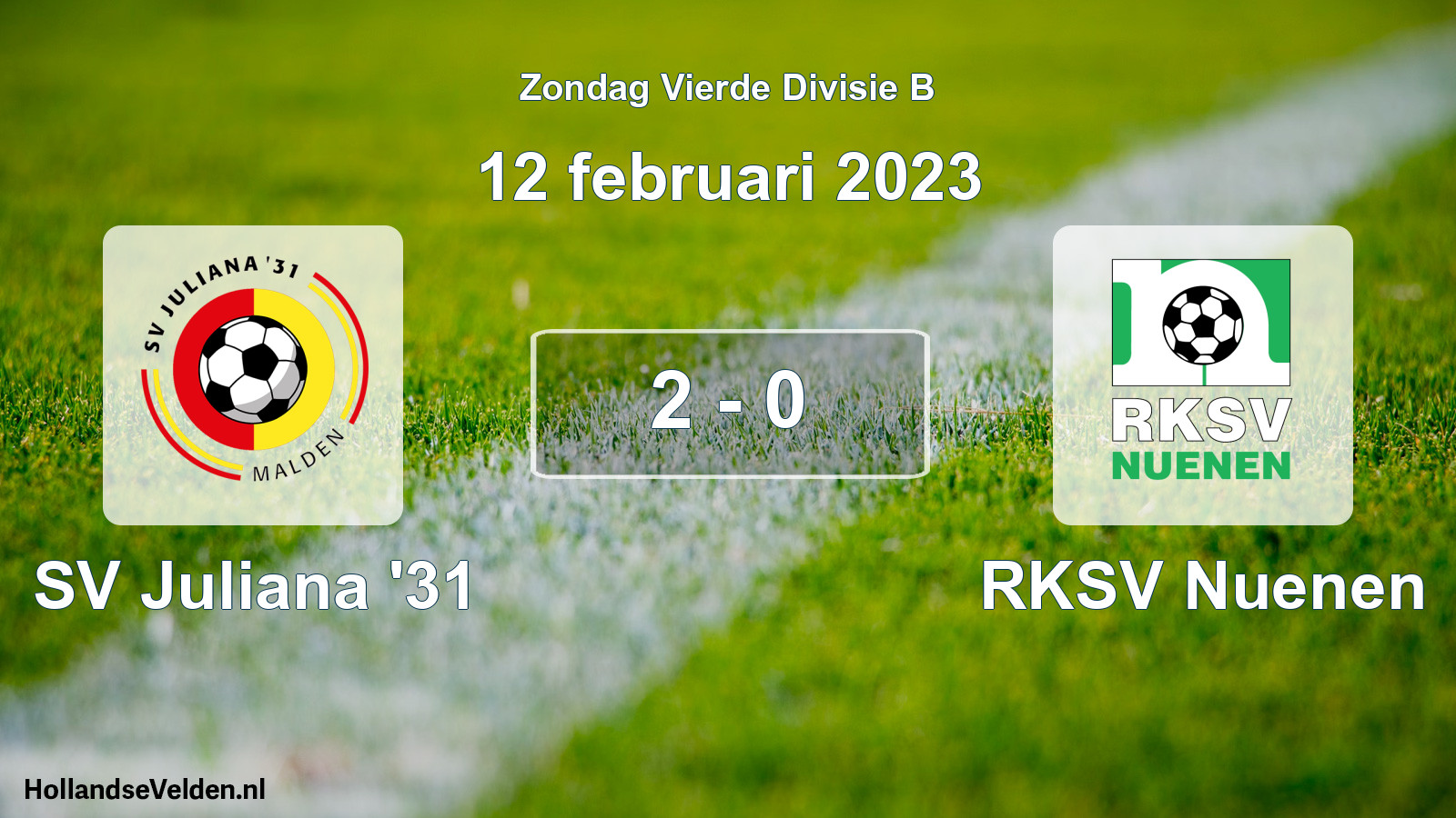 Total number of matches played: SV Juliana '31 - RKSV Nuenen 2 - 0 (12 February 2023)